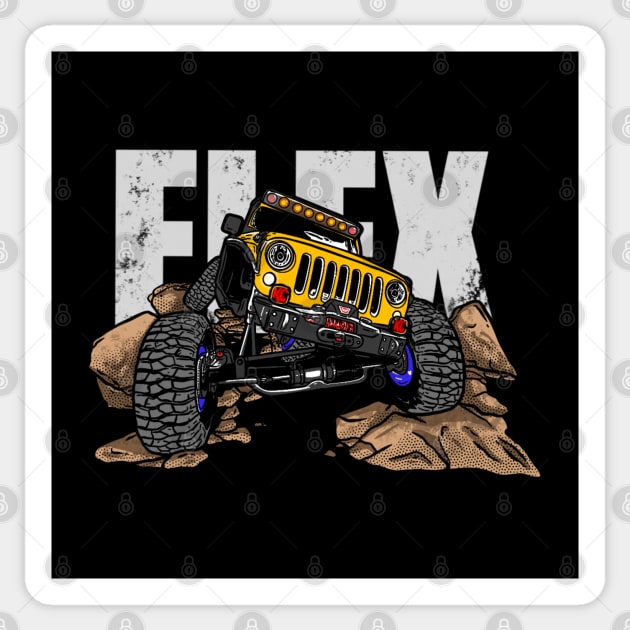 Yellow Jeep Flex Sticker by 4x4 Sketch